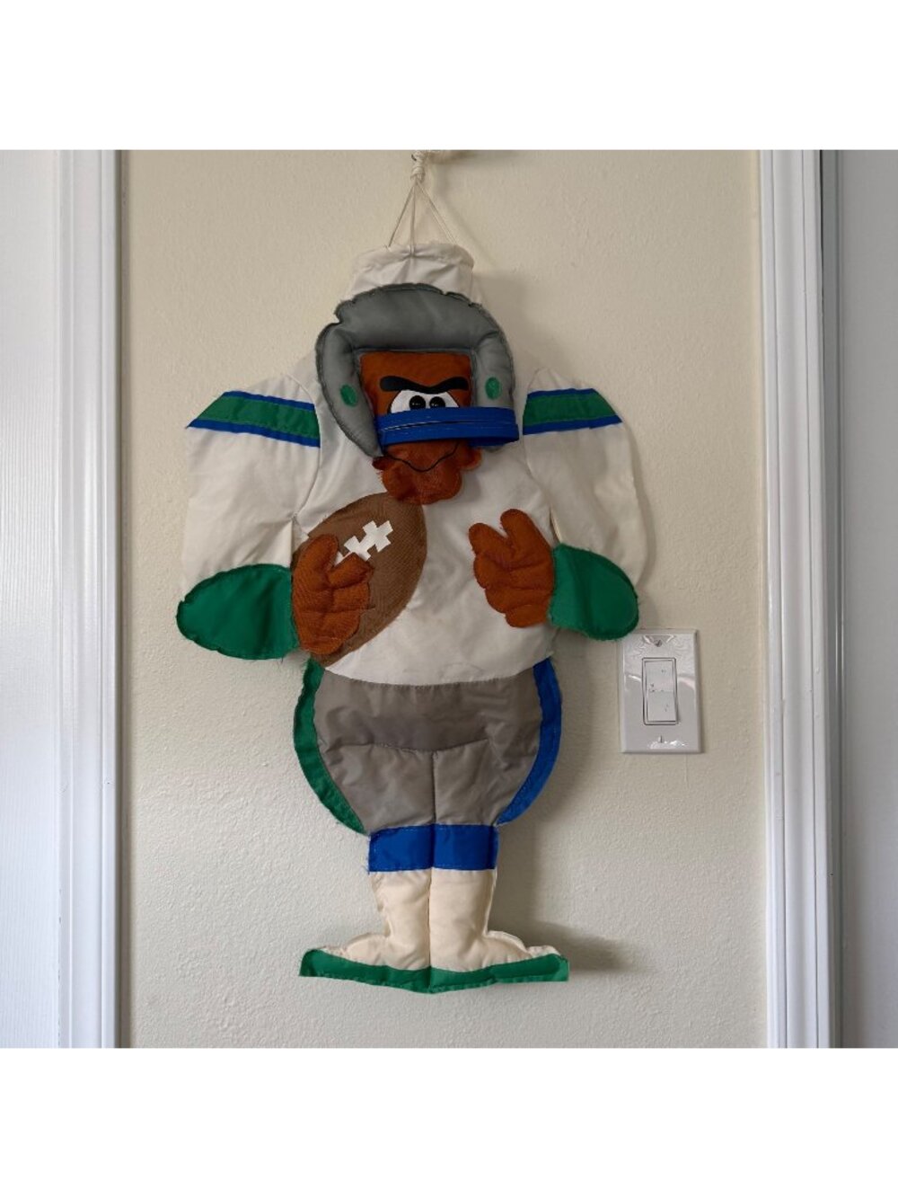 Vintage SEAHAWKS Football Player Hanger Decoration By Colores International